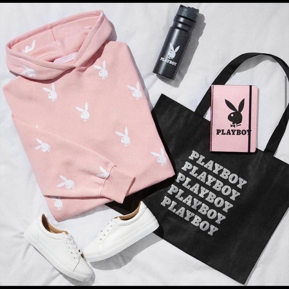 Playboy Tall Pink Bunny Hoodie Dress - Picture 7 of 9